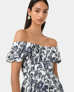 Forcast Pearl Floral Cotton Dress Floral Print Outlet