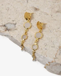 Forcast Pearl Mirage Drop Earrings Gold Clearance