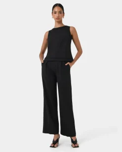 Forcast Perry Linen Embroidery Top Black Best