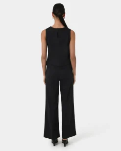 Forcast Perry Linen Embroidery Top Black Best