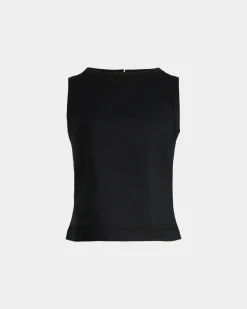 Forcast Perry Linen Embroidery Top Black Best