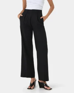 Forcast Perry Linen Tailored Pants Black Outlet