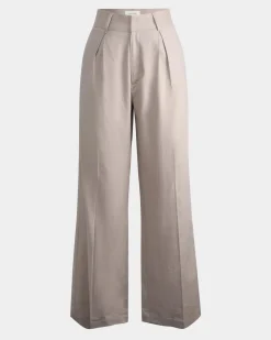 Forcast Perry Linen Tailored Pants Light Taupe Hot