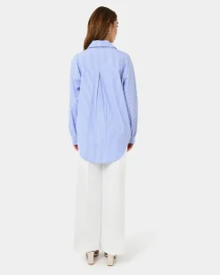 Forcast Piper Stripe Shirt Blue Ivory Best