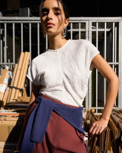 Forcast Pricilla Draped Top Ivory Outlet