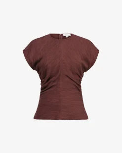 Forcast Pricilla Draped Top Clay Hot