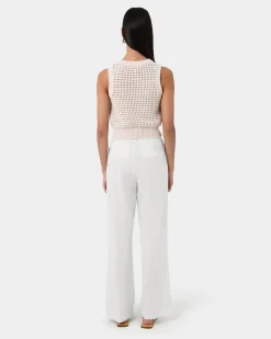 Forcast Quinta Open Knit Top Beige