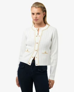 Forcast Rachel Chain Cardigan Ivory New