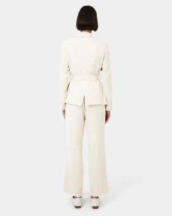 Forcast Rain Belted Blazer Ecru Best