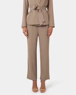Forcast Rain Elastic Waist Pants Camel Online