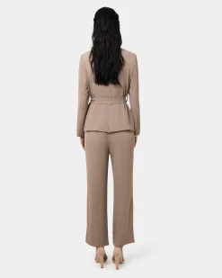Forcast Rain Elastic Waist Pants Camel Online