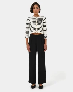Forcast Rain Elastic Waist Pants Black New