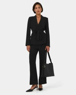 Forcast Rain Elastic Waist Pants Black New