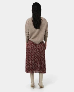 Forcast Rema Floral Pleated Skirt Red Floral Discount
