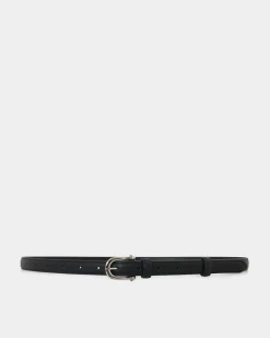Forcast Rhiannon Leather Belt Black Silver New