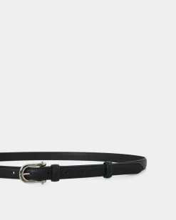 Forcast Rhiannon Leather Belt Black Silver New