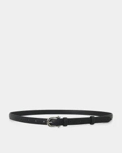 Forcast Rhiannon Leather Belt Black Silver New
