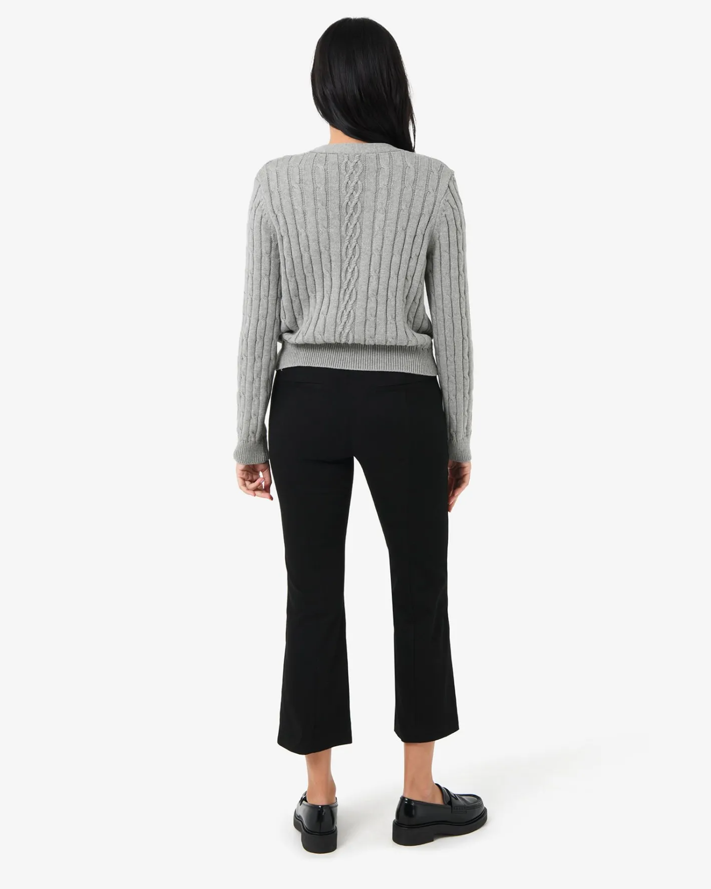 Forcast Rhodes Cable Knit Cardigan Grey Best