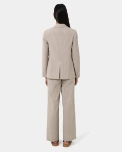 Forcast Ria Stripe Cotton Jacket Beige Brown Online
