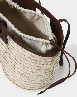 Forcast Rome Leather Palm Leaf Bag L Tan Best