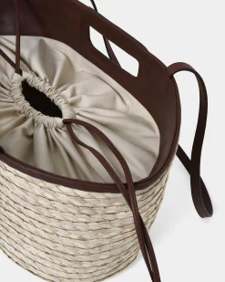 Forcast Rome Leather Palm Leaf Bag L Tan Best