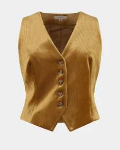 Forcast Rowan Corduroy Vest Dark Olive Hot