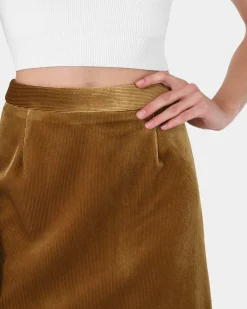 Forcast Rowan Mini Corduroy Skirt Dark Olive Online