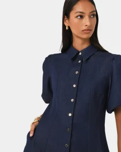 Forcast Ruka Midi Dress Dark Indigo Outlet