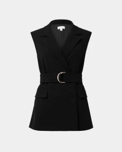 Forcast Rumy Double Breasted Vest Black Hot