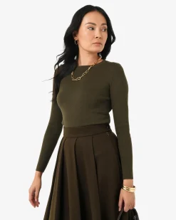 Forcast Ryan Pleated Midi Skirt Espresso Outlet