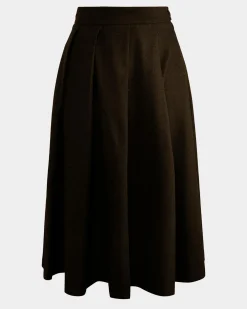 Forcast Ryan Pleated Midi Skirt Espresso Outlet