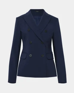 Forcast Safira Double Breasted Blazer Navy New