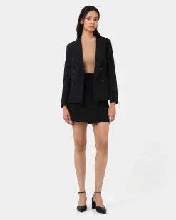 Forcast Safira Double Breasted Blazer Black Sale