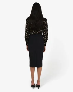Forcast Safira Midi Pencil Skirt Black Discount