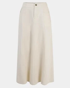 Forcast Sam Panel Denim Skirt Ecru Discount