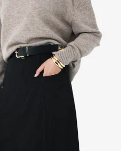 Forcast Sam Panel Denim Skirt Black Online