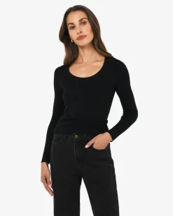 Forcast Samira Scoop Neck Knit Black Outlet