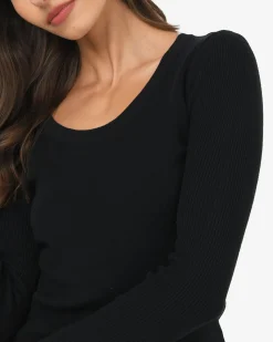 Forcast Samira Scoop Neck Knit Black Outlet