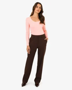 Forcast Samira Scoop Neck Knit Pink Online