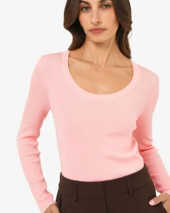 Forcast Samira Scoop Neck Knit Pink Online