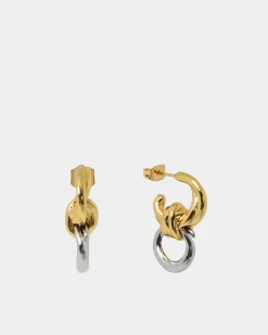 Forcast Samra Two Tone Earrings Gold Silver Sale