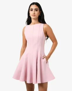 Forcast Sandy Panel Mini Dress Pink Best