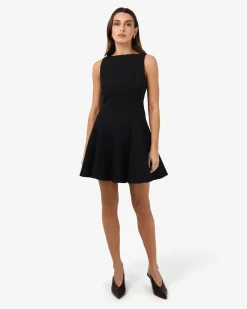Forcast Sandy Panel Mini Dress Black New