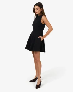 Forcast Sandy Panel Mini Dress Black New