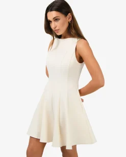 Forcast Sandy Panel Mini Dress Cream New