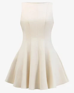 Forcast Sandy Panel Mini Dress Cream New