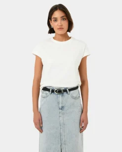 Forcast Sara Cotton Tee Ivory Best