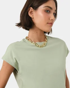 Forcast Sara Cotton Tee Mint Discount