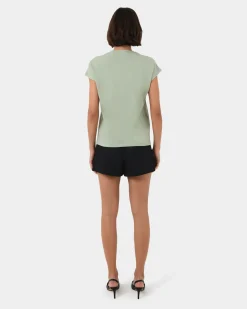 Forcast Sara Cotton Tee Mint Discount