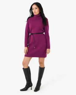Forcast Sasha Wool Blend Knit Dress Berry New